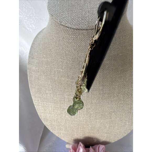 Nordstrom Sequin Green Gold & Beads Tassel Dangle Drop Earrings NEW - Picture 7 of 8